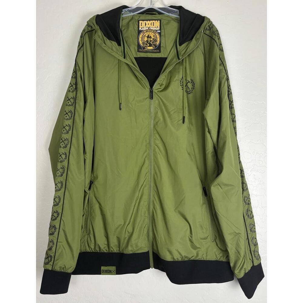 Dixxon Flannel Waterfront Hooded‎ Windbreaker XLT Green 1647